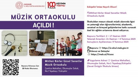 Mithat Krler Gzel Sanatlar Mzik Ortaokulu Ald